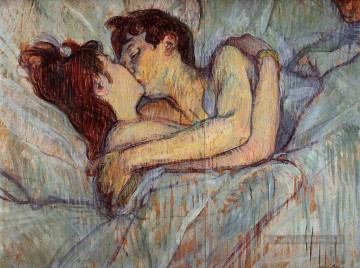 au lit le baiser 1892 Toulouse Lautrec Henri de Peinture à l'huile